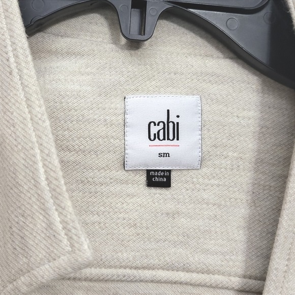 Cabi Women's Ivory‎ Charlie Moto Military Snap Button Stretch Knit Jacket Small - Picture 3 of 7